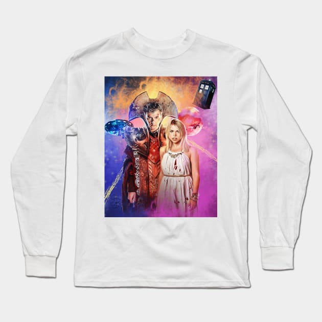 Doctor Who. Ten and Rose. Time Lord Victorious. Long Sleeve T-Shirt by stacyabrightart